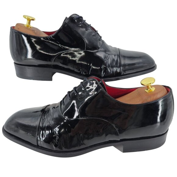 Bally Italy Black Patent Leather Formal Dress Shoes Men size 10 Cap-toe Oxfords main image 8